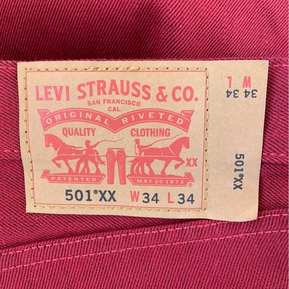 NWOT All cotton Levi’s 501 XX jeans. Unique color. 34x34 - Picture 11 of 11